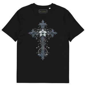 Cross of Blue Flowers Tee